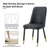 Table and chair set. Black sintered stone tabletop with black metal legs.black PU leather backrest and black metal leg chair. 1 table and 4 chairs F-0