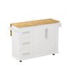 Kitchen Island Cart with 2 Door Cabinet and Three Drawers,43.31 Inch Width with Spice Rack,Towel Rack